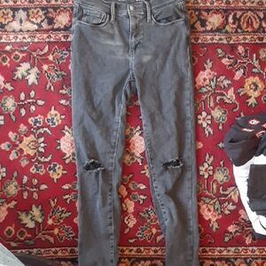 Old Navy Dark Gray Distressed Skinny Jeans